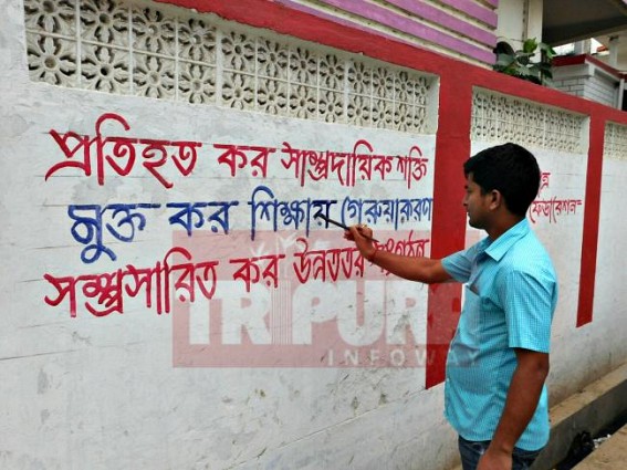Saffron fear grips CPI-M, cadres paint city walls